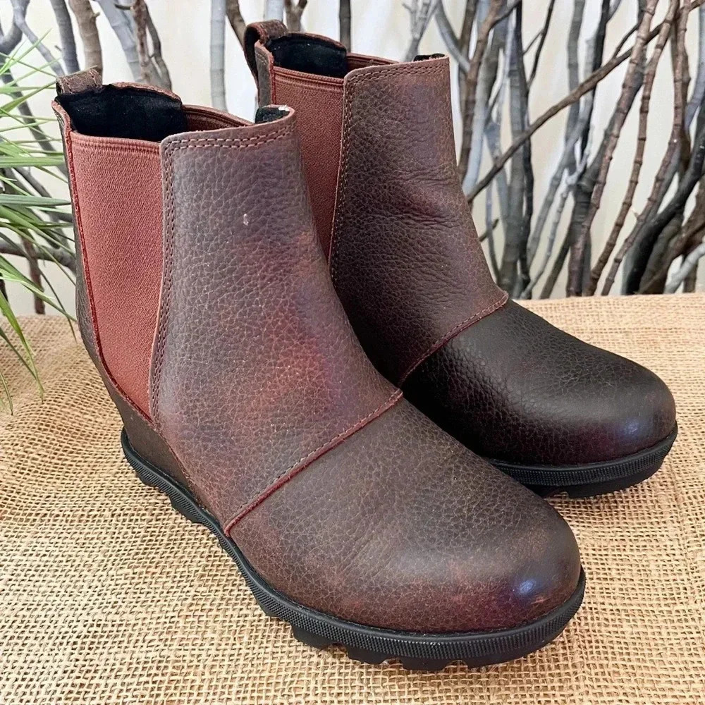 Sorel Women's Brown & Rust Leather Chelsea Ankle Boots